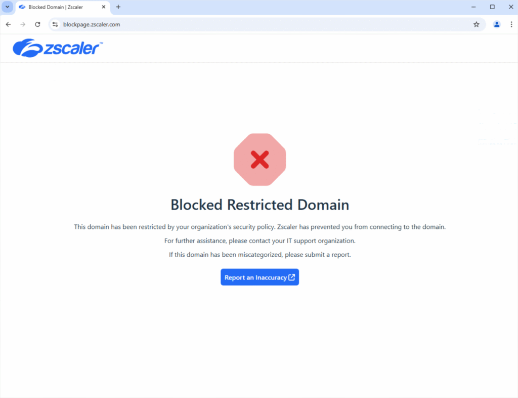 Zscaler Block Website